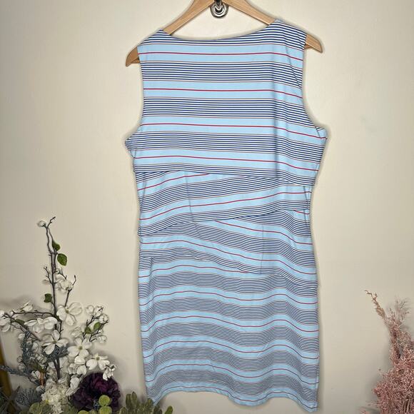 J. MCLAUGHLIN Nicola Dress Layered Blue Stripe Catalina Cloth Sz XL {3X5} - Picture 3 of 5